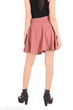 Salmon polyester solid skirt, XS to XXL sizes for women's fashion