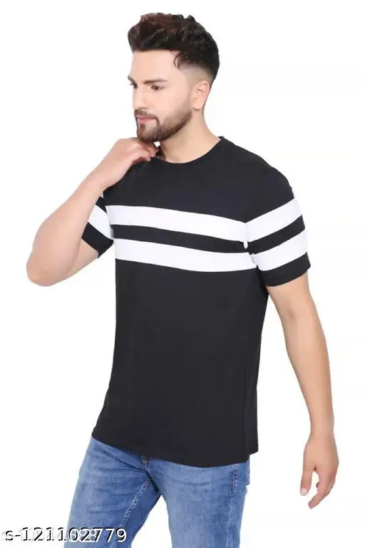 Classy latest men's cotton blend t-shirt, XL size (chest 44 in), stylish fashionwear for modern wardrobes