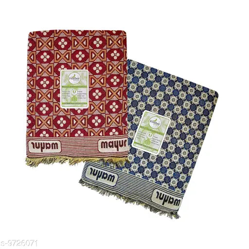 Feather Green cotton blankets, pack of 2, soft and cozy home essentials for a relaxing atmosphere