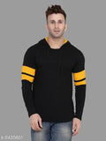 Black cotton blend hoodie with printed geum design, long sleeves, suitable for men's sizes S-XL, perfect casual wear from trusted Indian manufacturers