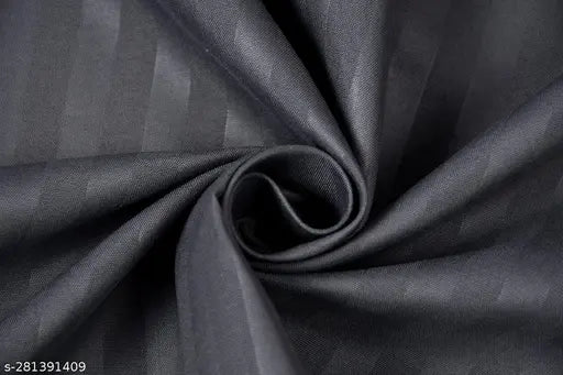 Grey Glace Cotton homesajja stripe flat sheet (90x100 inch) with 2pc king-size pillow covers, premium cotton feel, soft, long-lasting, reversible, easy wash