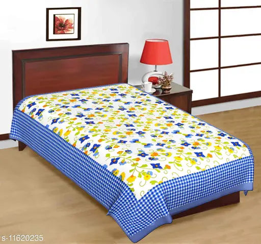 Trendy cotton 150-thread count single bedsheet from India