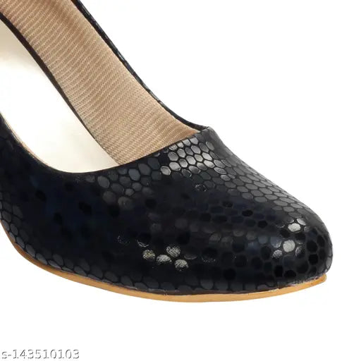 Synthetic block heel pump shoe with printed design for women & girls, slip-on Gripex Footwear Latest Bellies in various sizes (IND-3 to IND-8) originating from India