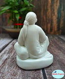 Marble Shirdi Saibaba Idol, 11cm x 9cm x 7cm, for car dashboard or home worship