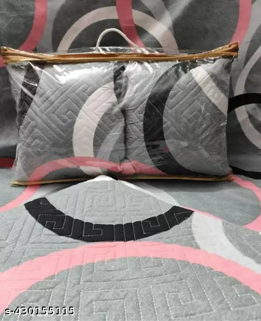 Exclusive Royal 5pc cotton bedding set, floral design with heavy fabric (400TC), includes 1 double bedsheet & 2 quilted cushion covers. Perfect for adult summer use