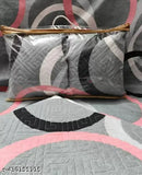 Exclusive Royal 5pc cotton bedding set, floral design with heavy fabric (400TC), includes 1 double bedsheet & 2 quilted cushion covers. Perfect for adult summer use