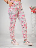 Cotton blend tracksuit for women, vibrant floral print in bold colors like electric blue and neon green