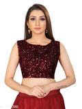 Embellished net Alisha lehenga with ruffled dupatta and semi-stitched, Indian wedding attire on model