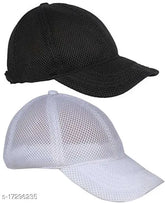 Black-and-white cotton baseball caps, pack of 2 for sporty style