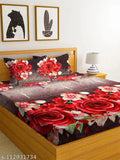 White polycotton double bed sheets combo pack (2 beds, 4 pillow covers), romantic summer decor for adults, made in India