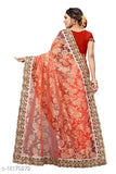 Embellished net saree with separate dupion silk blouse, free size, Indian-origin traditional fashion accessory