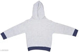 Grey melange cotton Luke & Lilly Kids printed hoodie with long sleeves and grey print design