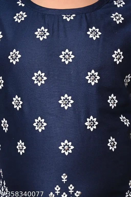 Ethnic wear Kurta Palazzo set, rayon, printed, three-quarter sleeves. Exquisite Indian fashion for kids aged 4-7 years