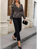 Lycra jumpsuit for women, modern print design, long sleeves, size S (36-48-36), made in India
