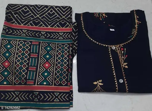 Rayon Adrika Graceful Women's Kurta Set with Palazzos, solid net pattern, M size from India
