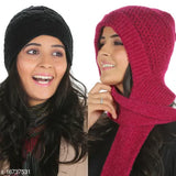 Blue wool solid skull cap (SC 002, N=1), handcrafted artisanal accessory from India