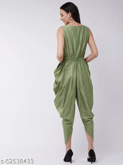 Embroidered net polyester sleeveless jumpsuit by Pannkh, handcrafted from India