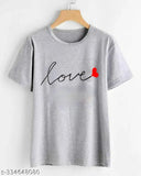 Cotton blend printed round neck half sleeves T-shirt (Pink & Grey) - contemporary women's fashion essential, pack of 2