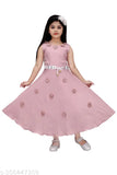 Peach rayon lace net dress and jacket for girls aged 4 to 8, perfect for parties