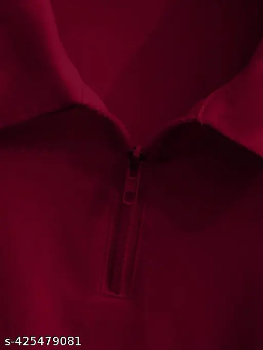 Cotton blend crop collar t-shirt for women, solid color with short sleeves