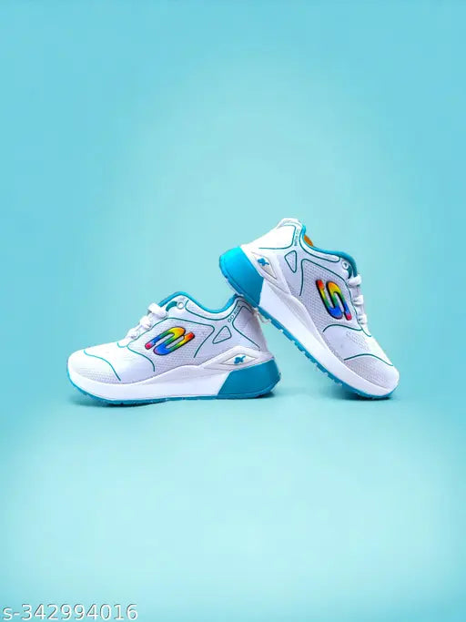 Trendy casual mesh shoes for kids, Eva sole, lace-up, memory foam - boys' embellished net game shoes, India origin