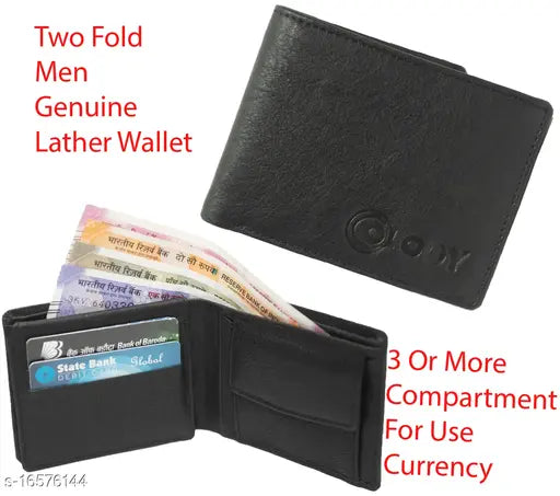 Genuine leather men's wallet, solid brown leather accessory for everyday use, free size (25cm x 11cm), made in India