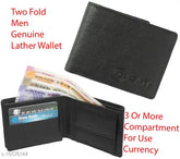 Genuine leather men's wallet, solid brown leather accessory for everyday use, free size (25cm x 11cm), made in India
