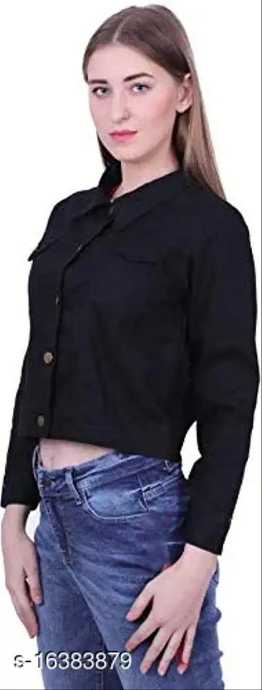 Cotton Banita Drishya women's ethnic jacket, solid combo, long sleeves, S (34in bust, 18in length), India-made fashion