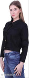 Cotton Banita Drishya women's ethnic jacket, solid combo, long sleeves, S (34in bust, 18in length), India-made fashion