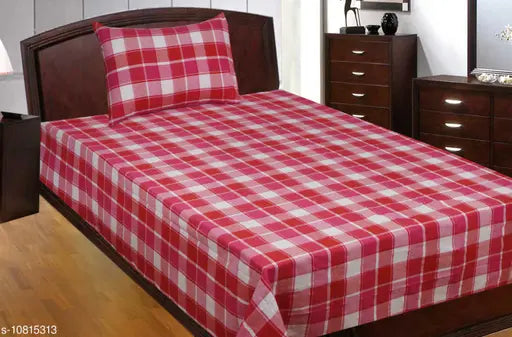 Trendy 100% cotton single bedsheet, printed pattern, high thread count 160, 90x60 size, India-made
