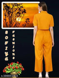 Acrylic sleeveless jumpsuit for pretty girls, solid color and crepe fabric with short sleeves, ideal for parties or formal events