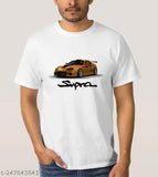 Supra Sports Car printed cotton blend t-shirt, vibrant design on short sleeves for men's fashion, India origin