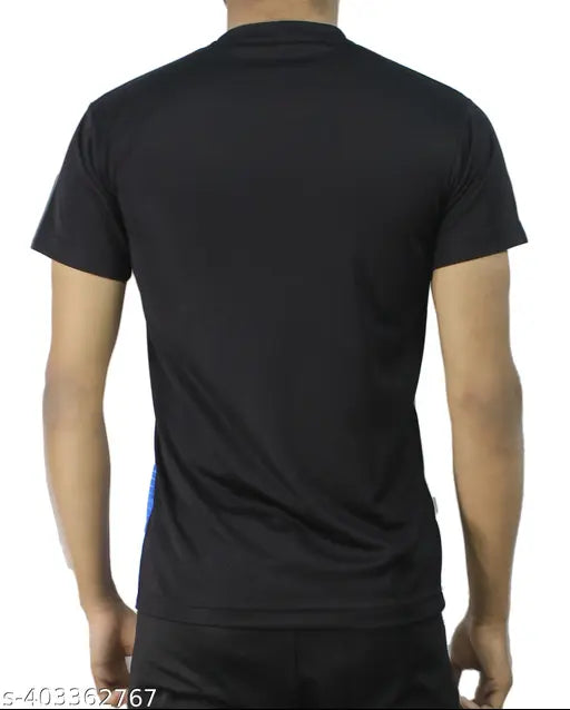 Men's lycra sports t-shirt, regular fit, perfect for cycling, gym, running. High-performance, breathable fabric, moisture-wicking, sleek design. Ideal for sporty style, easy maintenance, quality fitness apparel. Sizes: S (36"Chest/26"Length), M (38"Chest/27"Length), L (40"Chest/28"Length). India origin