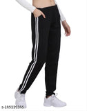 Black cotton blend knee-length trendy women's pyjamas with elastic waistband and side pockets, ideal for daily wear, gym, yoga, and running. Made in India (S, M, L, XL, XXL)