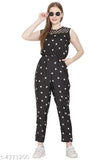 Sleeveless printed net poly crepe women's jumpsuit, vibrant design, size L/XL from India