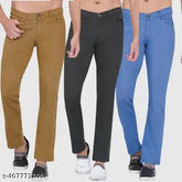 Skinny fit mid rise solid stretchable cotton blend jeans for men (pack of 3), ideal for modern looks with t-shirts and shirts. Available in sizes 28, 30, 36 (waist: 28/30/36, length: 32in) from India