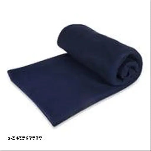 Blue fleece LiveWell Premium Plush travel blanket, lightweight & cozy for camping, 140x220 cm