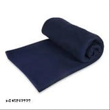 Blue fleece LiveWell Premium Plush travel blanket, lightweight & cozy for camping, 140x220 cm