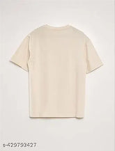 Cream cotton unisex t-shirt: Premium quality, short sleeves, perfect for daily wear