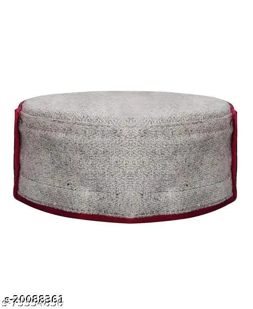 Traditional wool Himachali topi, ARUNA Kullu handloom cap from India