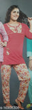 Comfortable cotton-blend ladies pyjama set, three-quarter sleeves, printed pattern, XL size from India