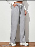 Cotton dori grey trouser - solid pattern, men's size 28-36, India origin