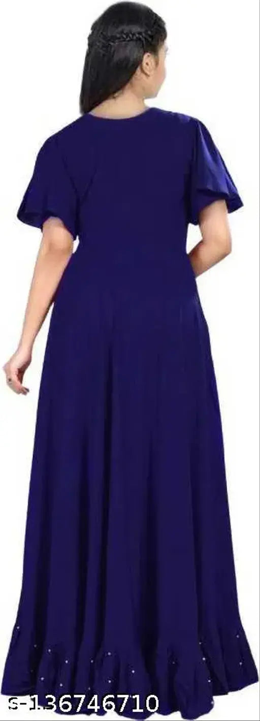 Rayon ethnic gown, solid net pattern for girls aged 7-15 years, Classy Girls India origin