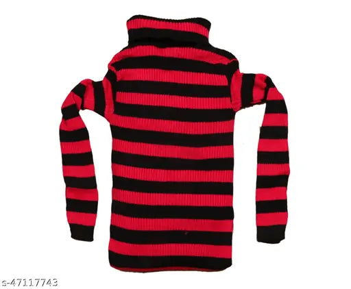 Striped wool warm full sleeve high neck skivvy for winter (pack of 2), stylish and comfortable for kids aged 9-12 years