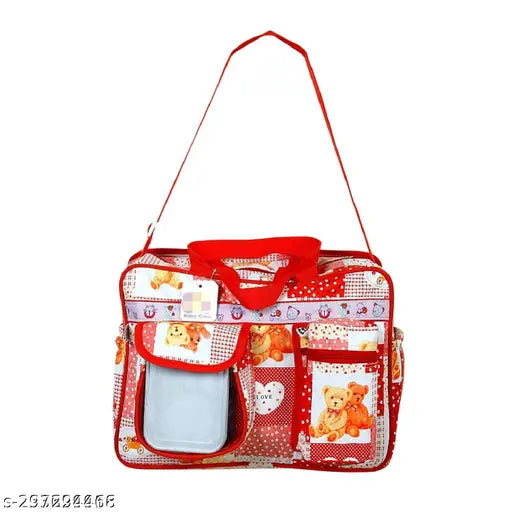 Nylon net newborn mother bag, six-compartment diaper changing nursery bag (40cm x 30cm x 18cm), adjustable shoulder strap, easy access zip top