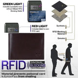 Brown faux leather RFID wallet and pen combo for men, regular size with 8 card slots and 2 compartments