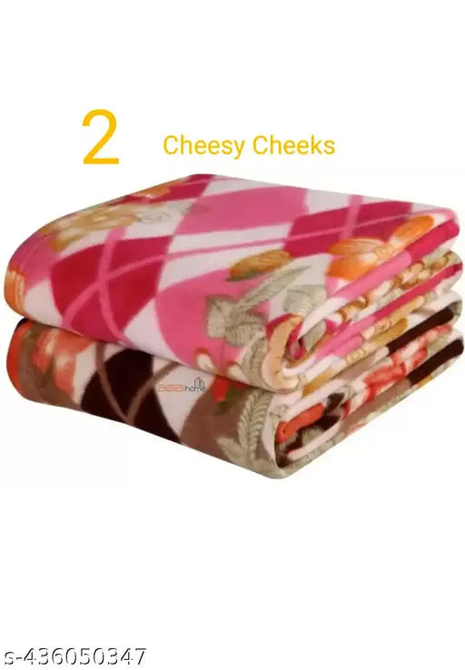 Fleece swaddlers, stylish geometric-patterned blankets (210 thread count), ideal for mild winter, made in India (2pcs, 86x86x56 inches)