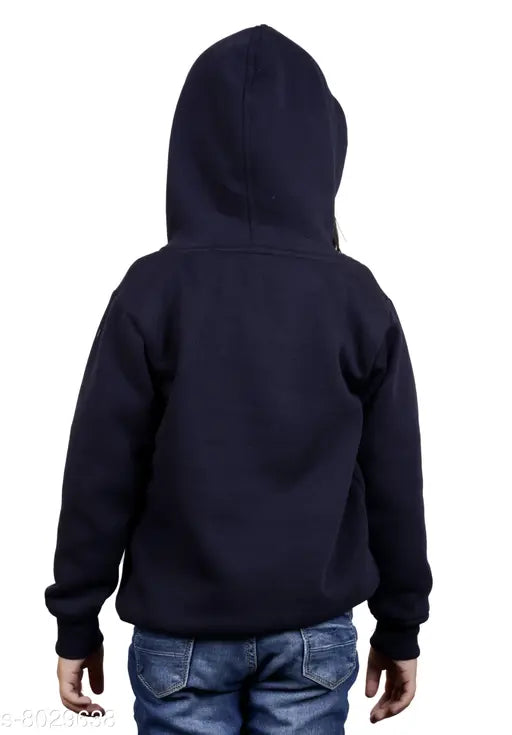 Navy Blue Wool Girls' Hoodie Pack with Self-Design, 1 pack, multiple sizes from 4-5 years to 11-12 years, made in India