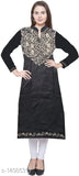Black wool women's straight self-design kurti, long sleeves, single size XS, Indian handloom