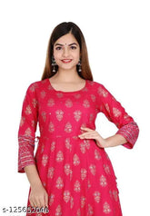 Rayon printed kurti from Anjali Sales Corporation, three-quarter sleeves, Indian ethnic wear
